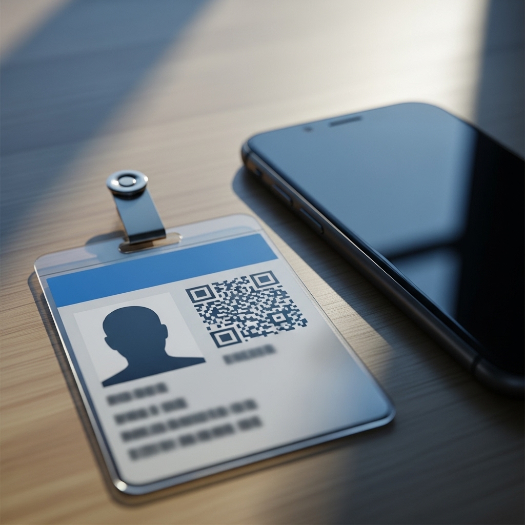 Unacceptable: Direct photo of company badge